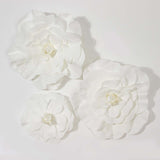 2 Pack | 24inch Large White Real Touch Artificial Foam DIY Craft Roses