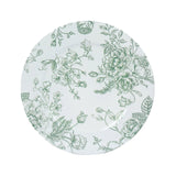 6 Pack Round Floral Acrylic Charger Plates in French Toile Pattern#whtbkgd