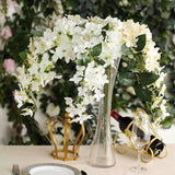 4 Stems | 41inch Tall White Artificial Silk Hydrangea Flower Branches