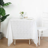 White Square Plastic Table Covers in Lace Design, PVC Waterproof