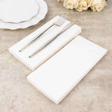 20 Pack White Soft Linen-Feel Airlaid Paper Dinner Napkins, Highly Absorbent Disposable