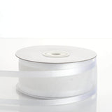 25 Yards 1.5" White Organza Ribbon With Satin Edges