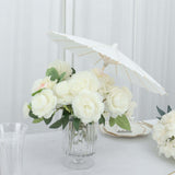 4 Pack | White 16inch Parasol Paper/Bamboo Umbrellas Wedding Party Favors