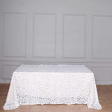 90x132 White Big Payette Sequin Rectangle Tablecloth