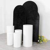 Set of 3 Black Crushed Velvet Chiara Backdrop Stand Covers For Round Top Wedding Arches