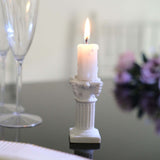 6 Pack | Antique 2.5inch White Roman Column Pillar Pedestal Candle Holders