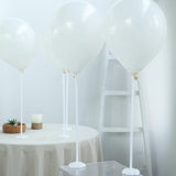 5 Pack | 17inches White Balloon Stand Stick Kit, Floral Base Balloon Holder