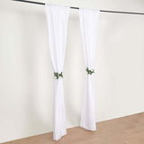 2 Pack White Polyester Event Curtain Drapes, 10ftx8ft Backdrop Event Panels With Rod Pockets 130 GSM