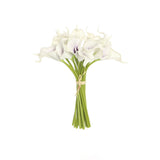 20 Stems | 14inch White/Purple Artificial Poly Foam Calla Lily Flowers