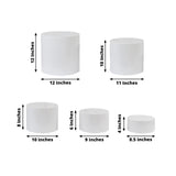 Set of 5 Acrylic Cake Stands Cylinder Design Round Clear - Display Risers for Events
