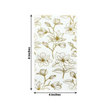 50 Pack White 2-Ply Paper Party Napkins with Gold Magnolia Flowers Print