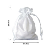 12 Pack | 4x6inch White Satin Drawstring Wedding Party Favor Gift Bags