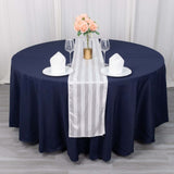 12x108inch White Satin Stripe Table Runner, Elegant Tablecloth Runner