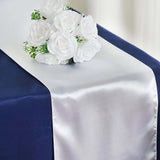 12"x108" White Satin Table Runner