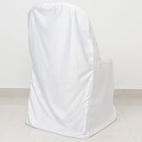 Premium Scuba Stretch Folding Chair Cover White - Wrinkle Free & Durable Slipcover