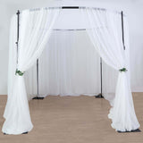 10ft Adjustable 4-Post Round Black Metal Backdrop Stand Canopy