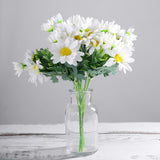 4 Bushes | 11inch White Artificial Silk Daisy Flower Bouquet Branches