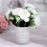 4 Bushes | White Artificial Silk Peony Flower Bouquet Arrangement