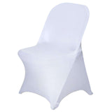 White Spandex Stretch Fitted Folding Chair Cover - 160 GSM