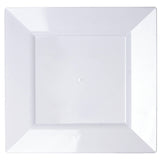 10Inch Modern White Square Plastic Disposable Dinner Plates With Glossy Finish