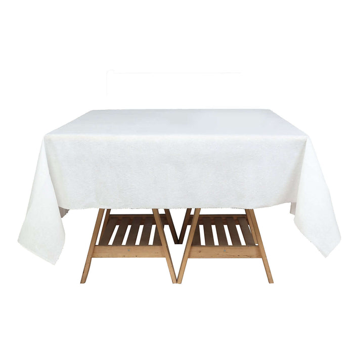 White Square Plastic Table Covers in Lace Design, PVC Waterproof