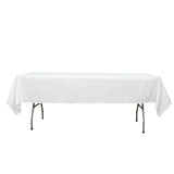 54"x96" White Premium Polyester Rectangle Tablecloth - 220GSM