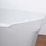 White Stretch Spandex Banquet Tablecloth Top Cover 6ft Wrinkle Free Fitted Table Cover for 72"x30"