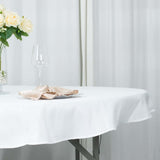 70" White Premium Polyester Round Tablecloth - 220GSM