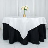 70"x70" White Premium Polyester Square Table Overlay - 220GSM