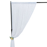 8ft White Premium Velvet Backdrop Stand Curtain Panel, Privacy Drape