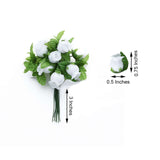 144 Pcs White Wired Rose Flowers For Bridal Bouquet Craft Embellishment