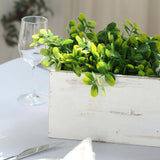 30"x6" | White | Rectangular Wood Planter Box Set With Removable Plastic Liners