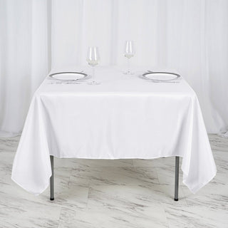 Elevate Your Event Decor with the 70x70 White Square Seamless Polyester Tablecloth