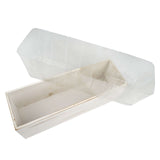 18"x6" Whitewash Rectangular Wood Planter Box Set with Plastic Liners