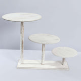 3-Tier Whitewash Wooden Cupcake Tower Dessert Stand, Farmhouse Style Cake Stand