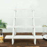 21inch Rustic Whitewashed 4-Tier Wooden Ladder Shelf Cupcake Stand