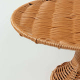 Natural Plastic Rattan Wicker Pedestal Cupcake Stand, 12inch Round Dessert Cake Table Display