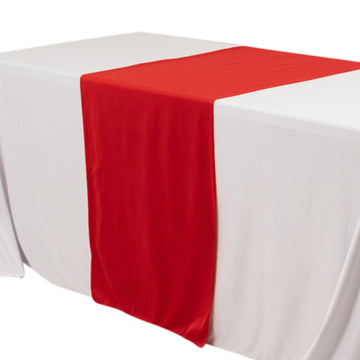 Wide Polyester 24"x72" Table Runner Red - Durable Trade Show Table Linen