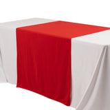 Red Wide Polyester Table Runner 36x72inch#whtbkgd