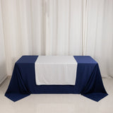 White Premium Scuba Polyester Wide Table Runner, Wrinkle Free Trade Show Table Runner