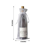 10 Pack | 6x15inches White Organza Drawstring Party Favor Wine Gift Bags