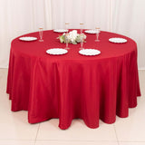 120inch Wine Seamless Polyester Round Tablecloth