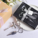 Silver Metal Heart Wine Bottle Opener / Cork Stopper Party Favors Set, Wedding Favor in Velvet Box