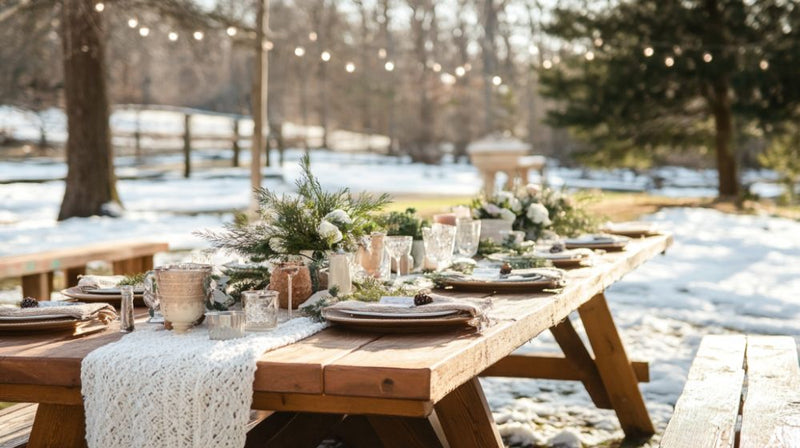winter picnic table setting- time consideration