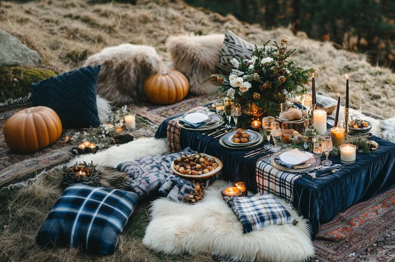 winter picnic table settings- comfort