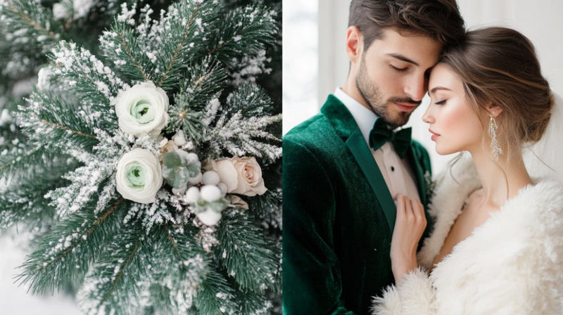 winter wedding colors- green and white