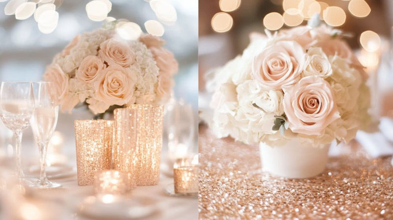 winter wedding colors- rose gold