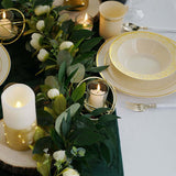 10 Pack | 10inch Très Chic Gold Rim Ivory Disposable Dinner Plates, Plastic Party Plates