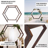 7ftx8.5ft Heavy Duty Wooden Dual Hexagon Wedding Arbor Backdrop Stand