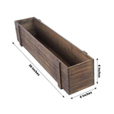 30"x6" | Smoked Brown Rustic Natural Wood Planter Box With Removable Plastic Liners